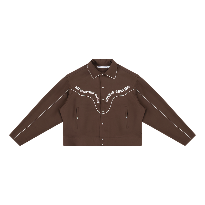 Cowboy Camping Button Down Vest Brown