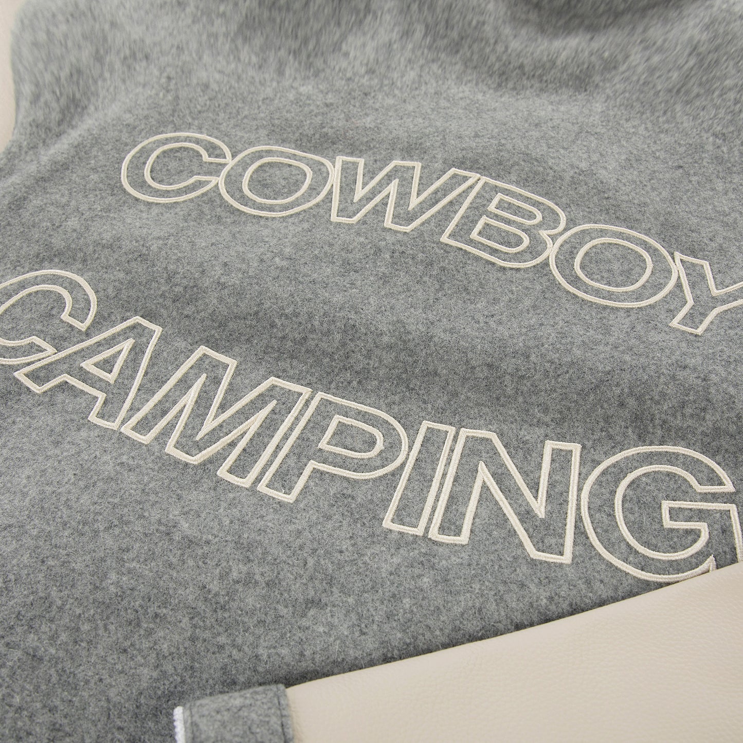Cowboy Camping Varsity Jacket Gray