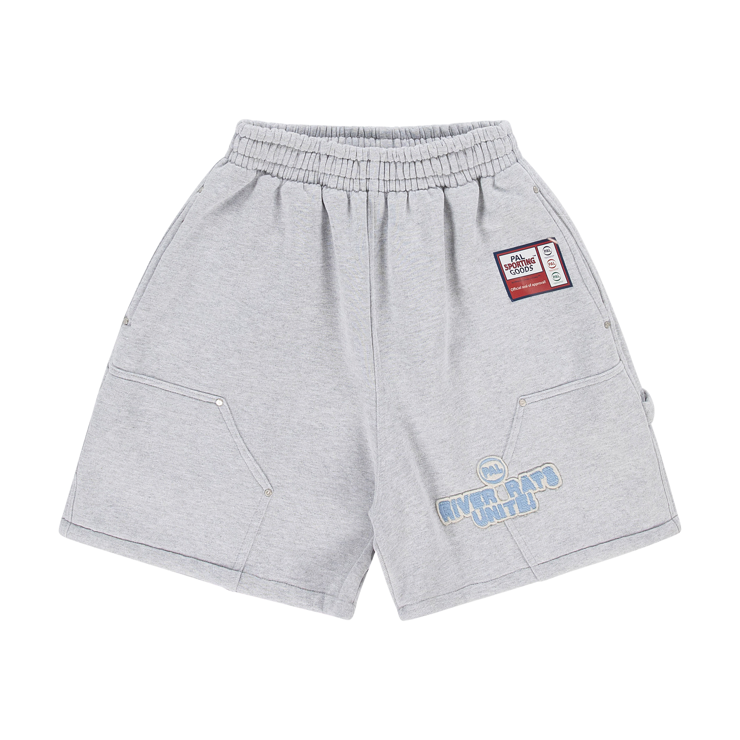 River Rats Double Knee Shorts Light Gray Marl