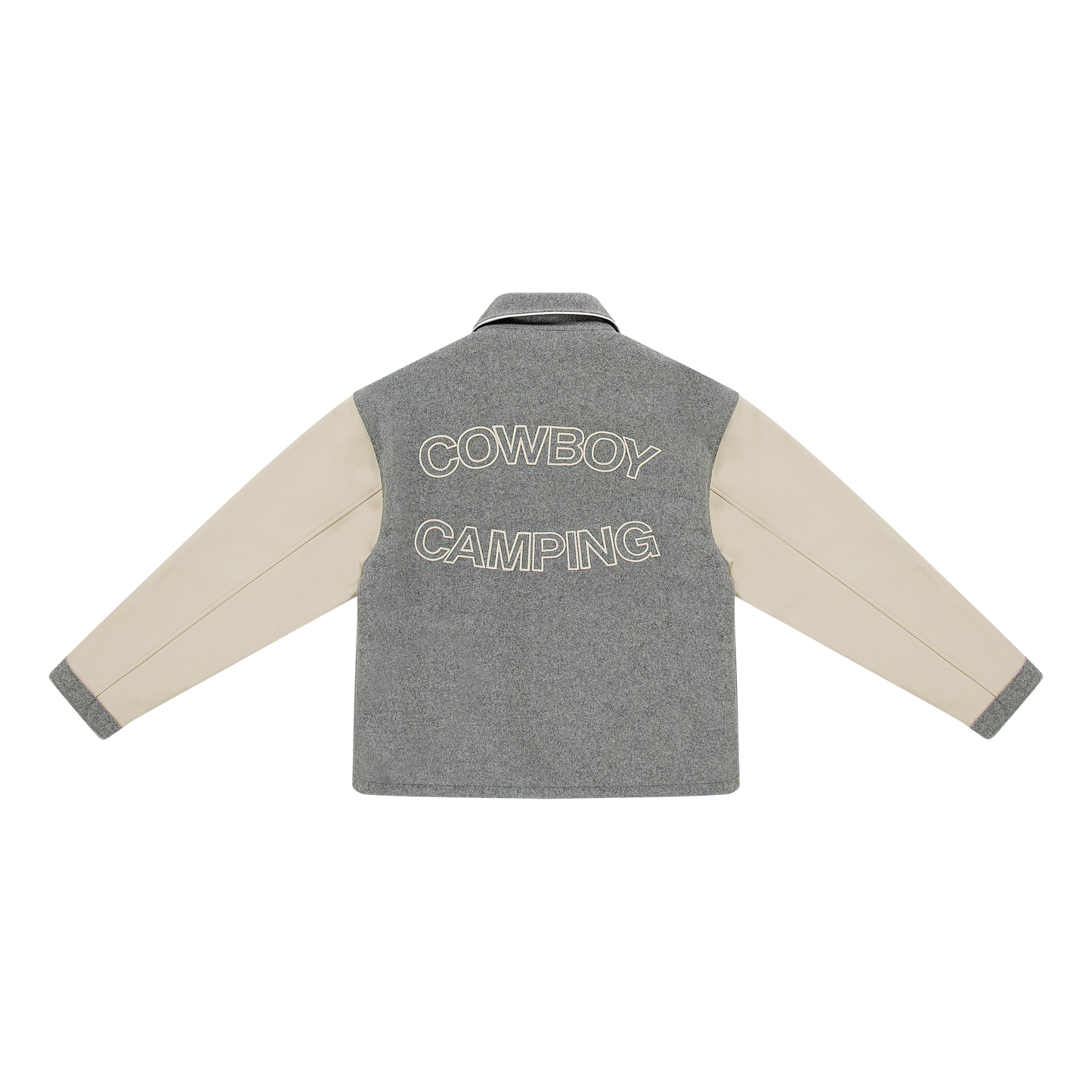 Cowboy Camping Varsity Jacket Gray