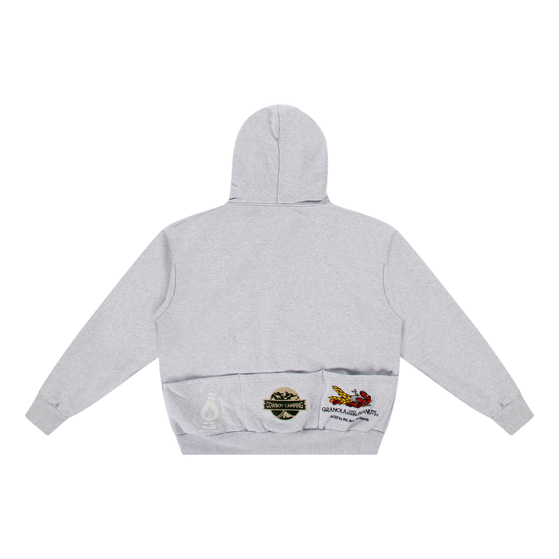 Fast Packing Multi Pocket Zip Hoodie Light Gray