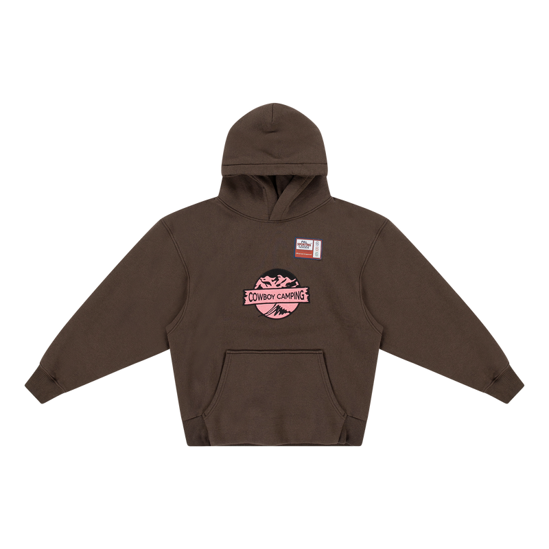 Cowboy Camping Hoodie Brown