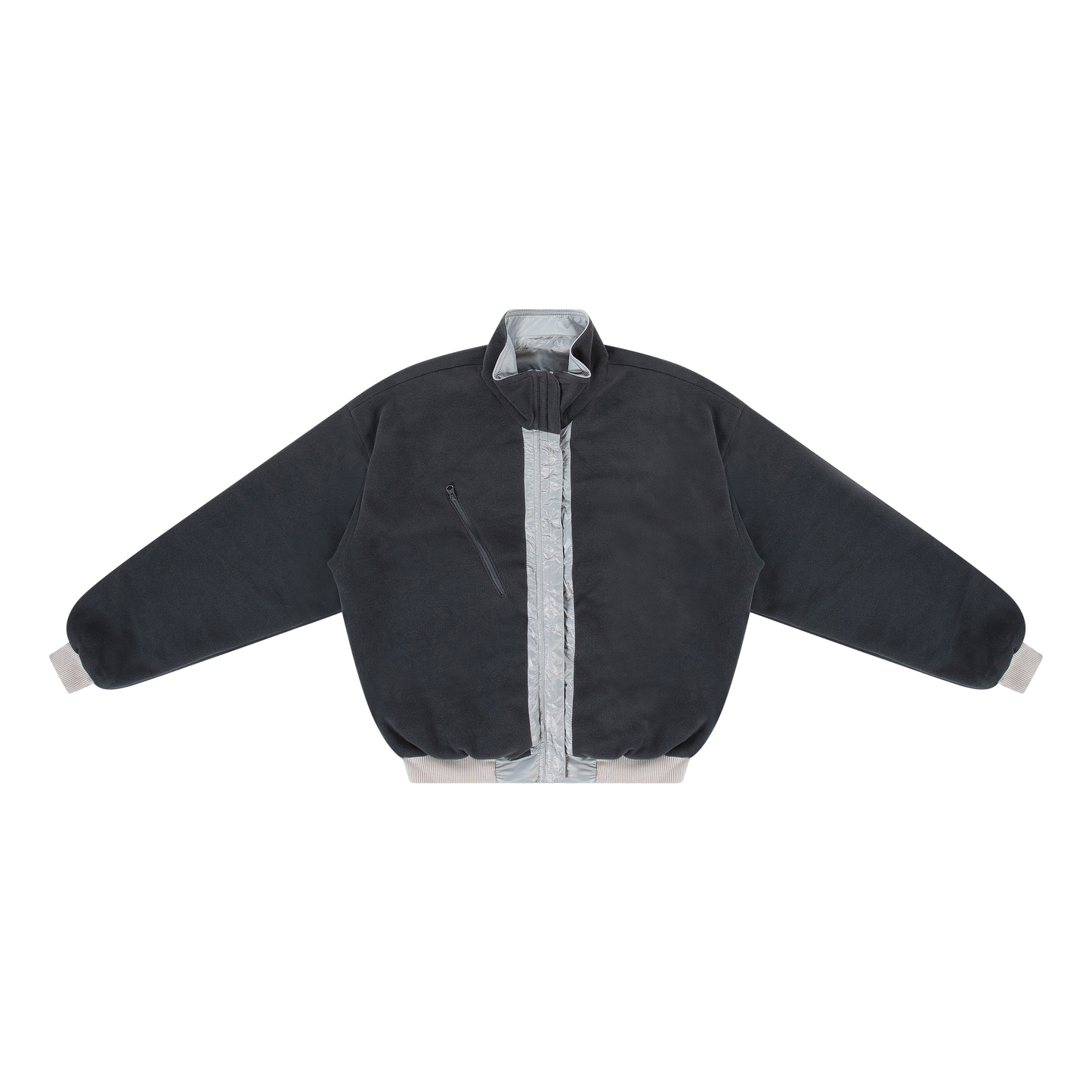 PJ’s Trail Cloud Reversible Short Bomber Gray Silver