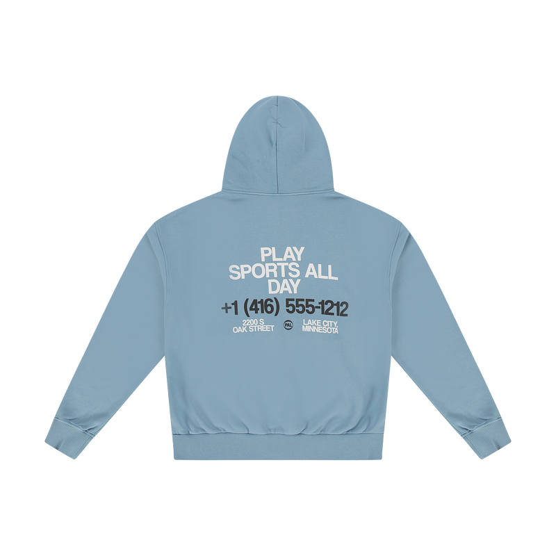 Play Sports All Day Full Zip Hoodie Faded Denim