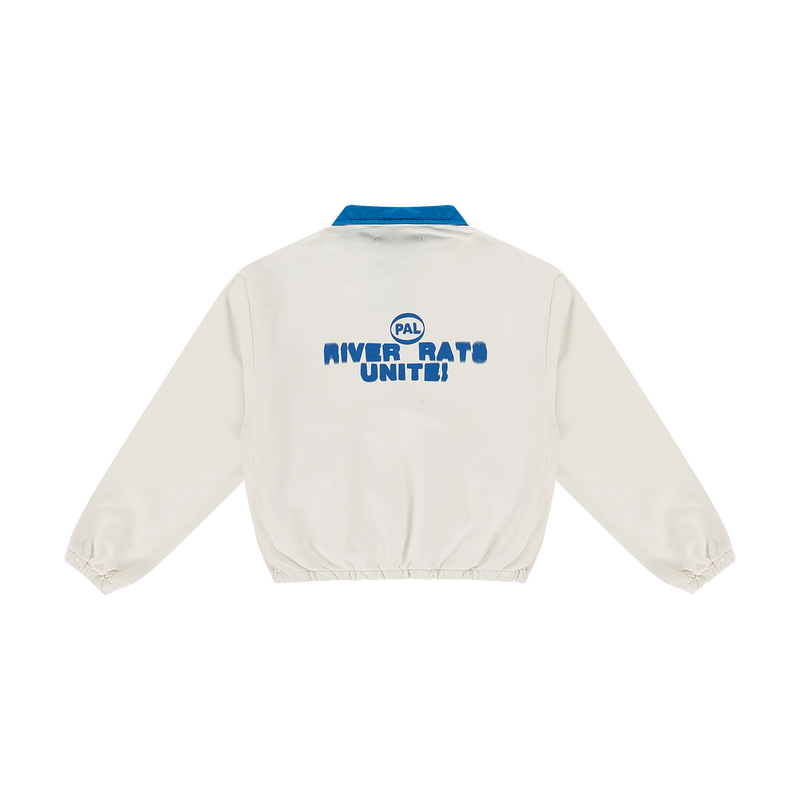River Rats Button Down Half Zip Marshmallow Blue