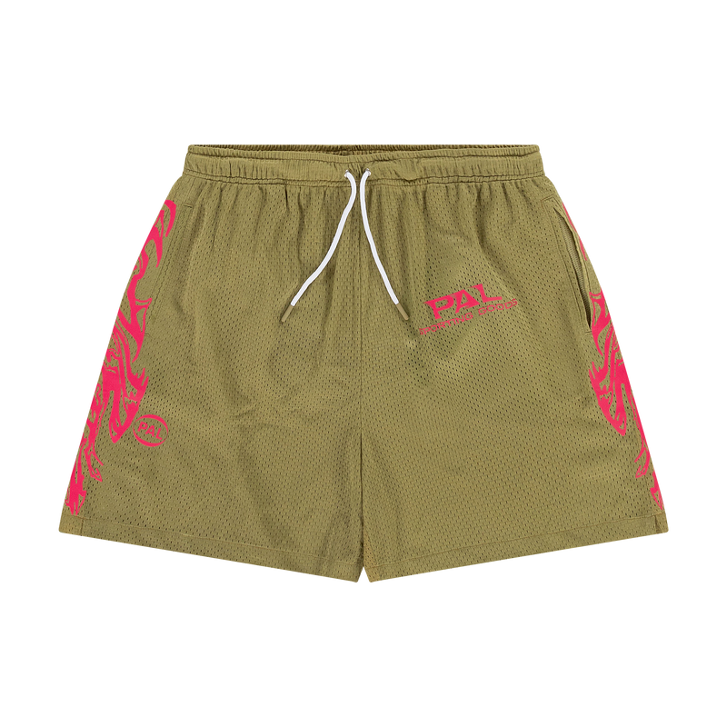 Ripple Mesh Short Khaki Bonbon