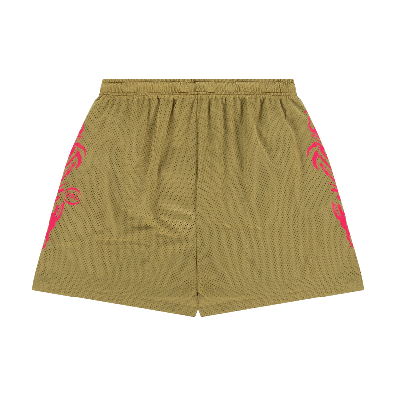Ripple Mesh Short Khaki Bonbon