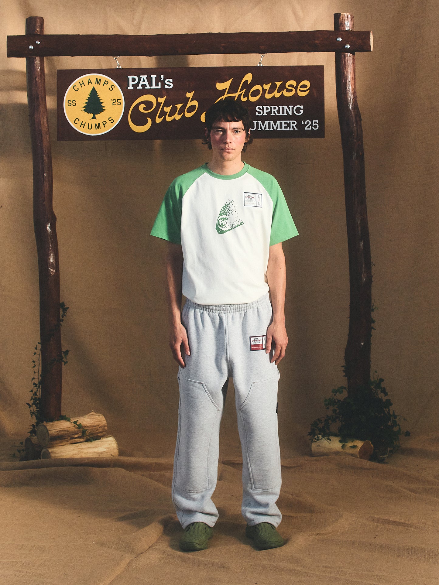 Rec League Raglan T-shirt Marshmallow Green
