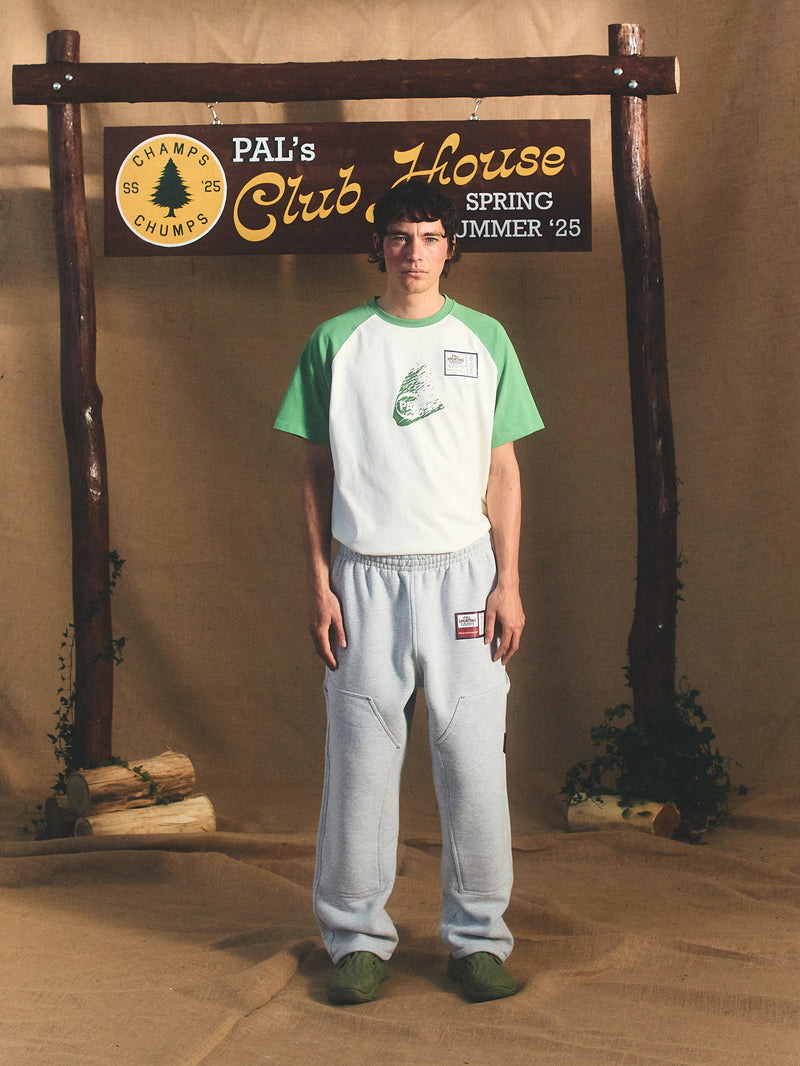 Rec League Raglan T-shirt Marshmallow Green