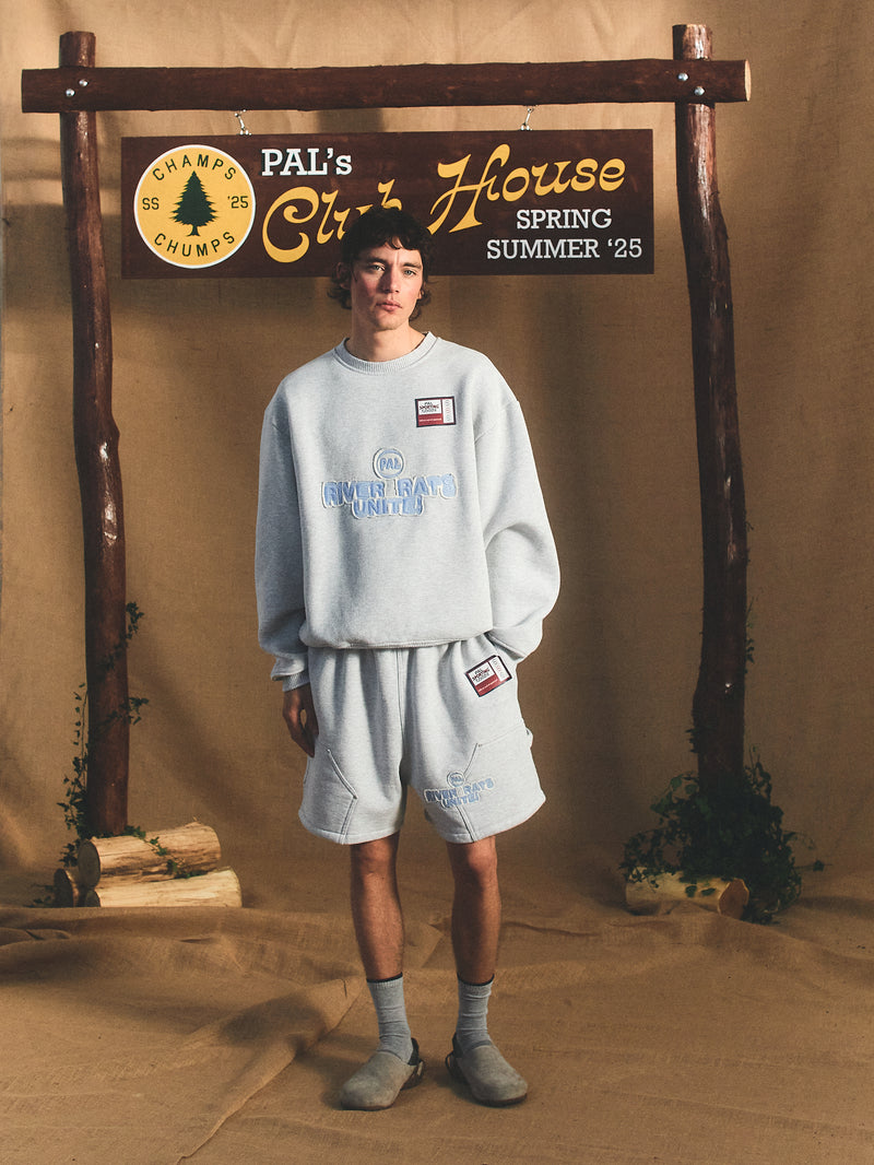 River Rats Crewneck Light Gray Marl