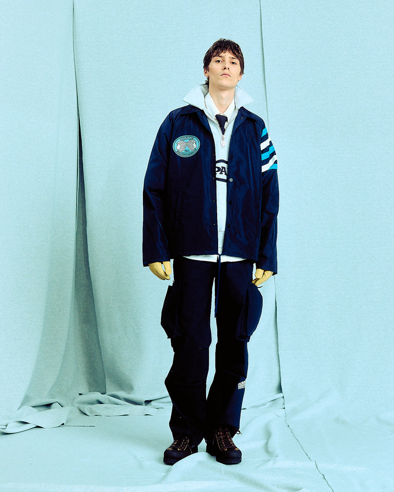 A Pint Of Sheep Nylon Coach Jacket Maritime Blue
