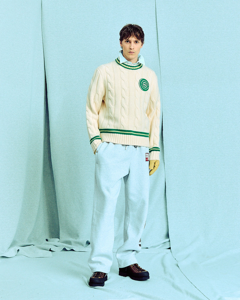 Bye Cable Knit Wool Cricket Sweater Marshmallow Myrtle