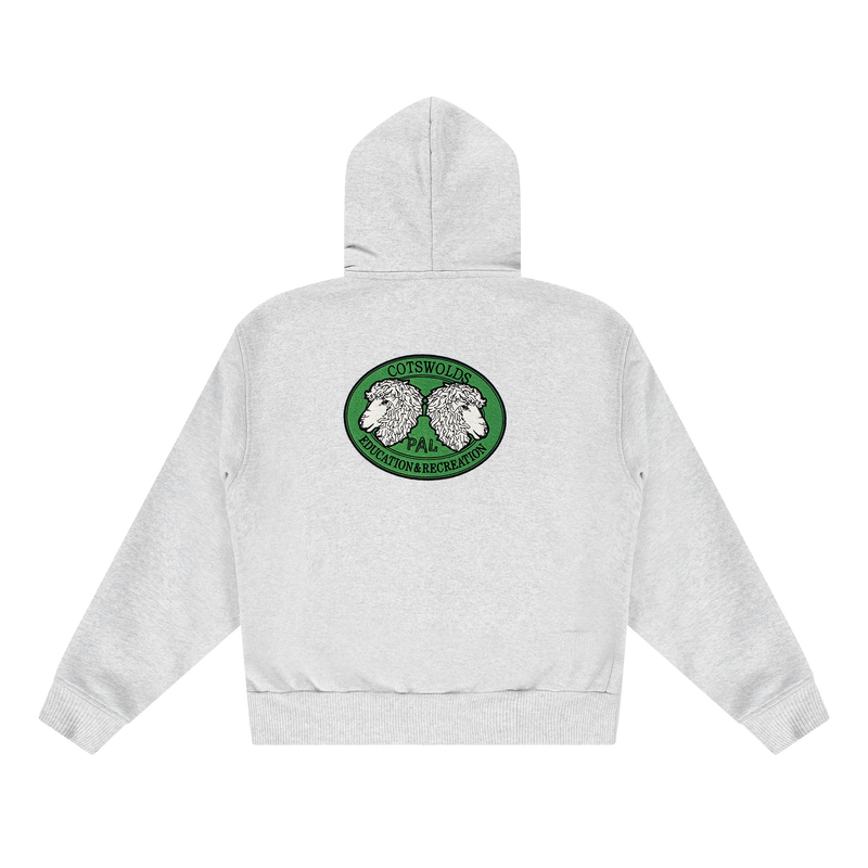 A Pint Of Sheep Full Zip Hoody Light Gray Marl
