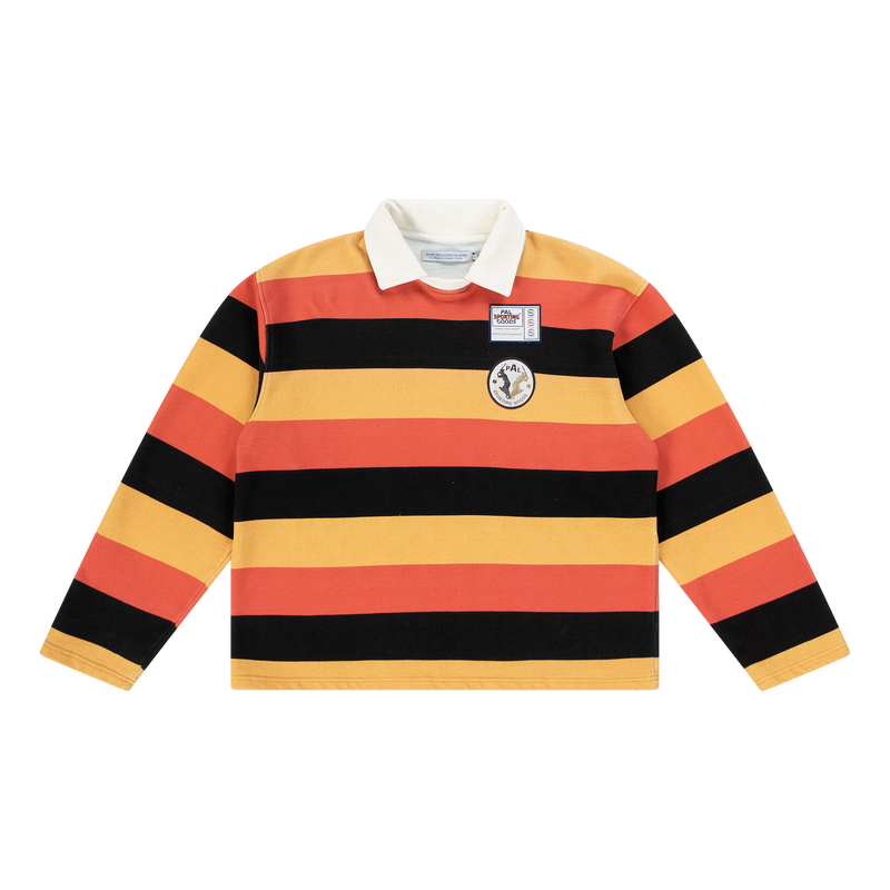 Batting & Fielding Striped Crewneck Polo Caviar Cranberry