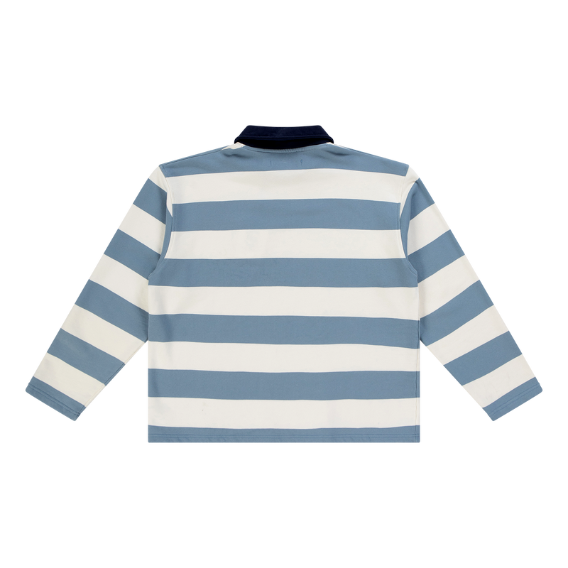 Batting & Fielding Striped Crewneck Polo Marshmallow Cold Blue