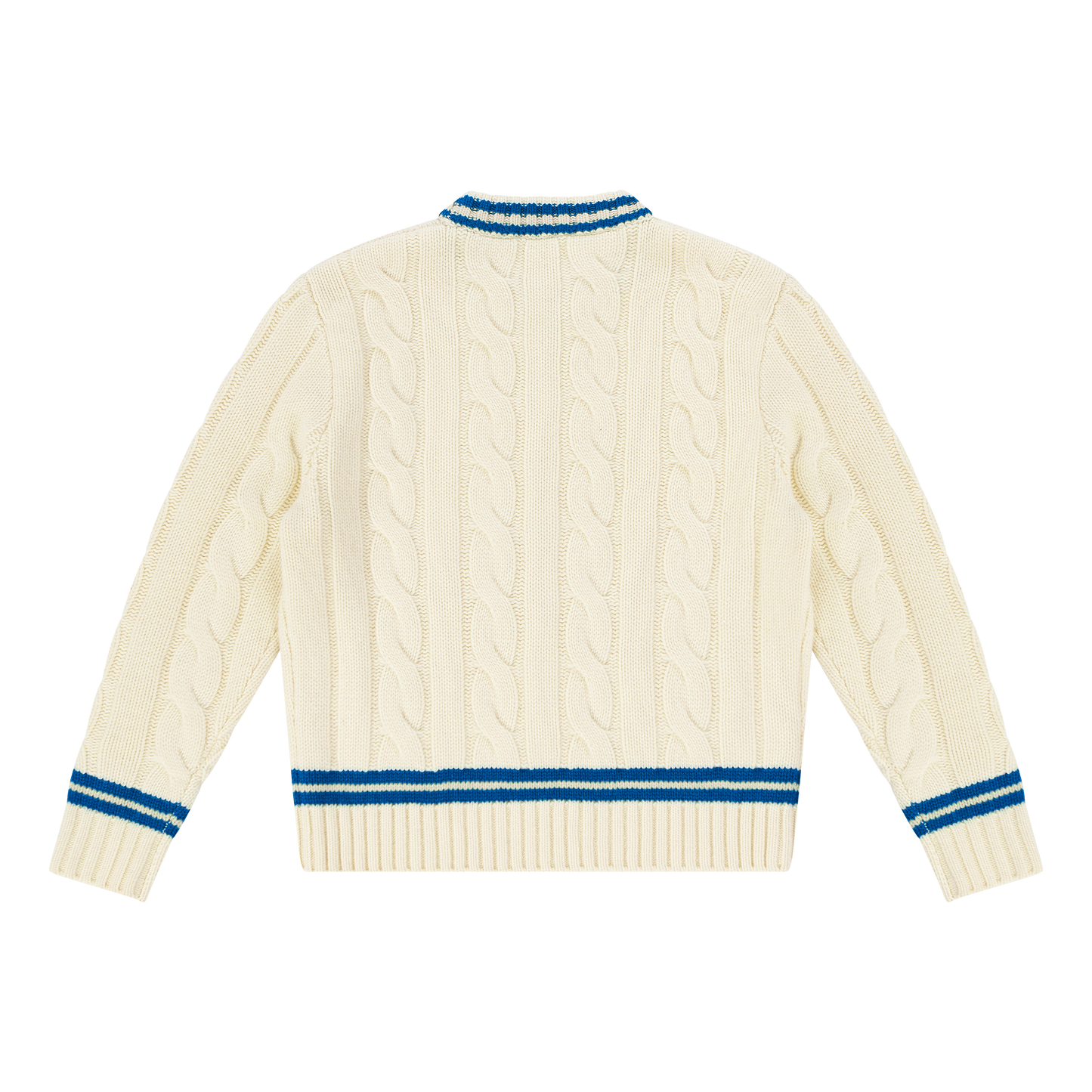 Bye Cable Knit Wool Cricket Sweater Marshmallow Blue