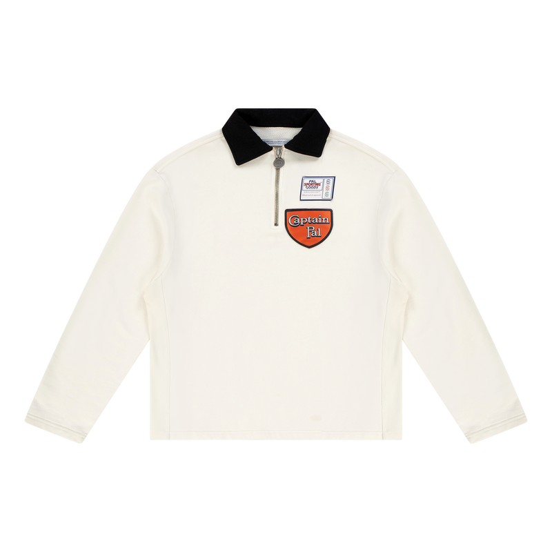 Captain Pal No Cuff Half Zip Marshmallow