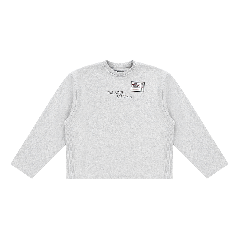 Wolds Crewneck without Cuff Light Gray Marl