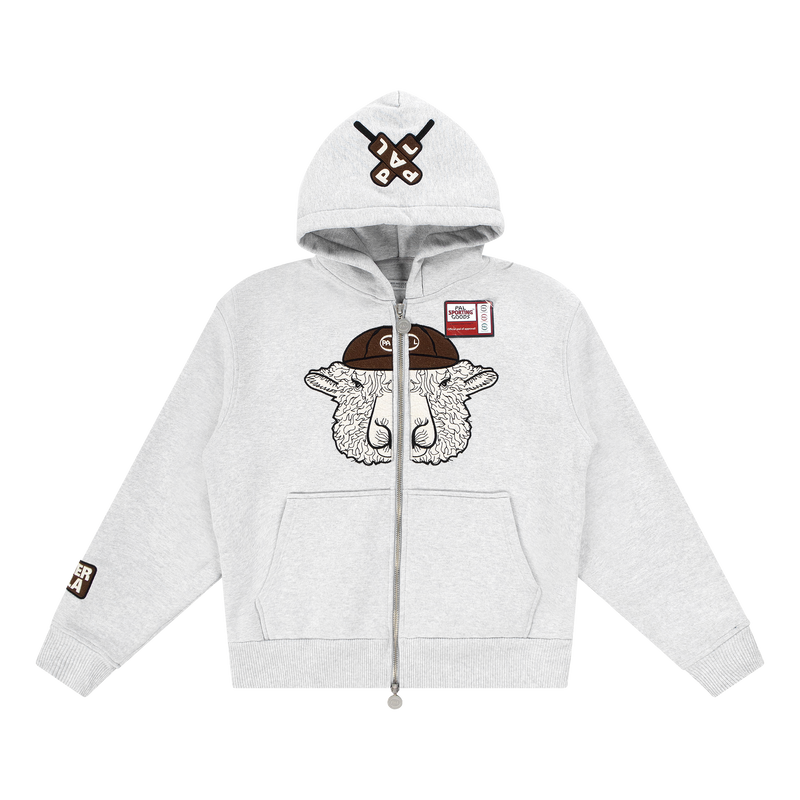 Wolds Full Zip Hoody Light Gray Marl