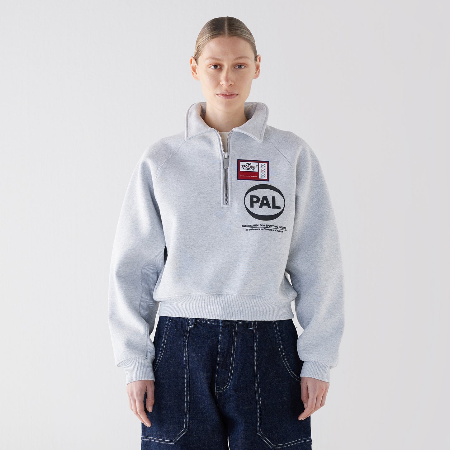 Women's Pre Game Half Zip Light Gray Marl
