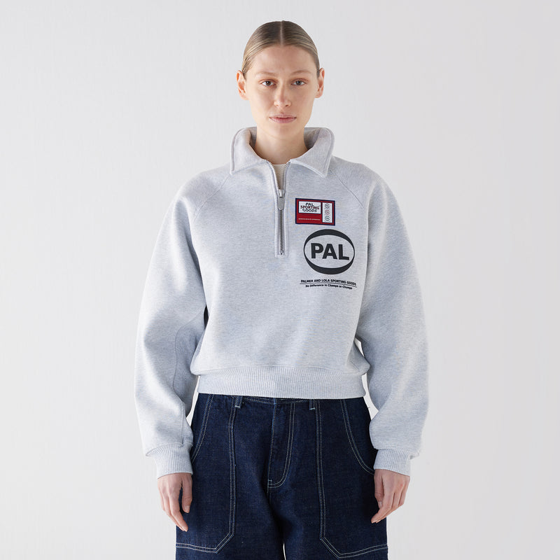 Women's Pre Game Half Zip Light Gray Marl