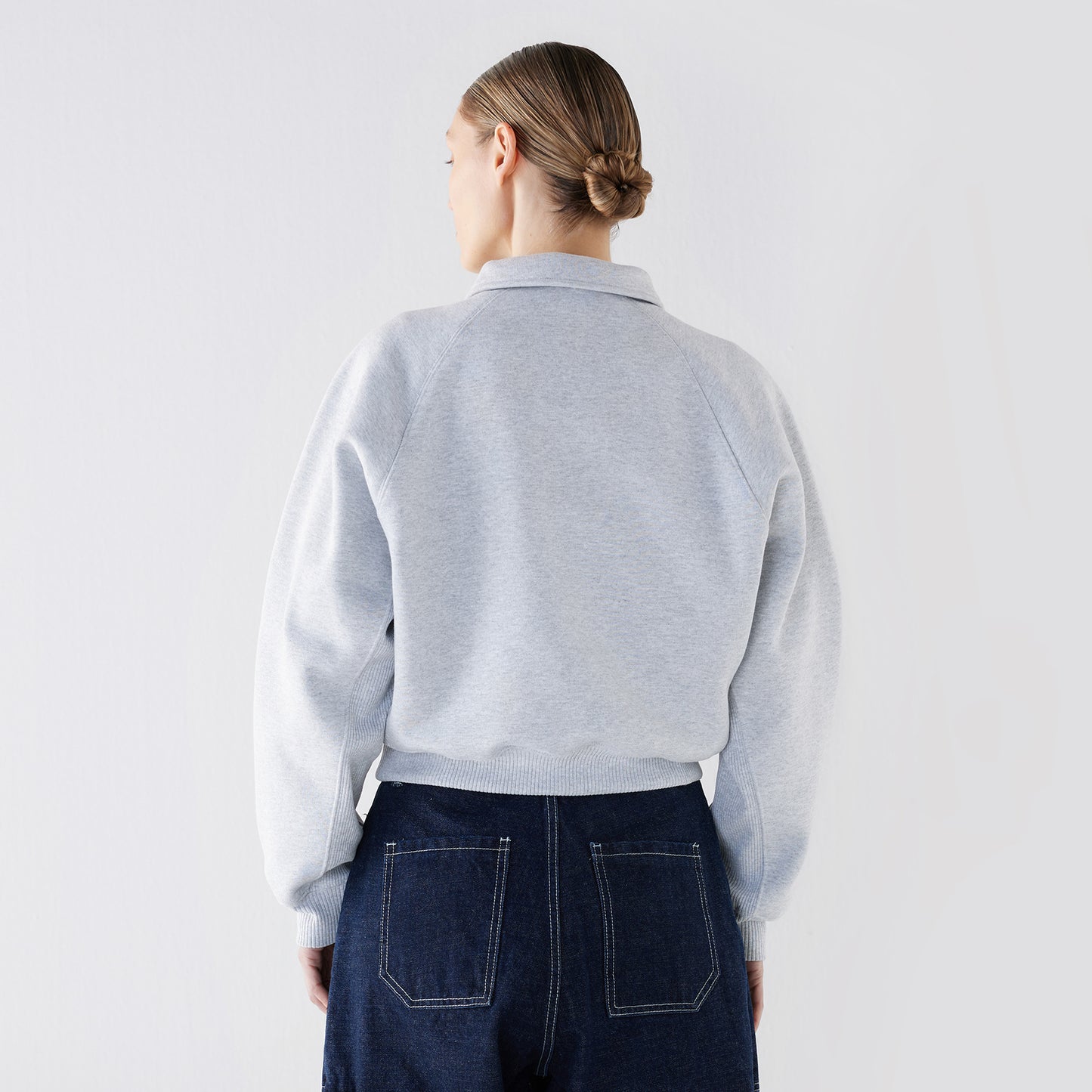 Women's Pre Game Half Zip Light Gray Marl
